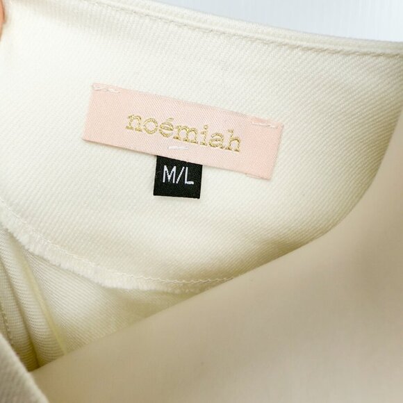 NOÉMIAH A-line High-end Jewel Button-up Oversized Cream Long Summer Jacket M/L - Picture 5 of 8